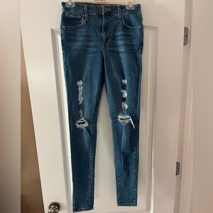 Levi's Dark Blue Distressed Skinny Jeans